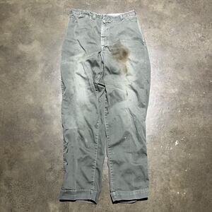 Vintage 50s Sedgefield Green Cotton Workwear Chinos 28x29